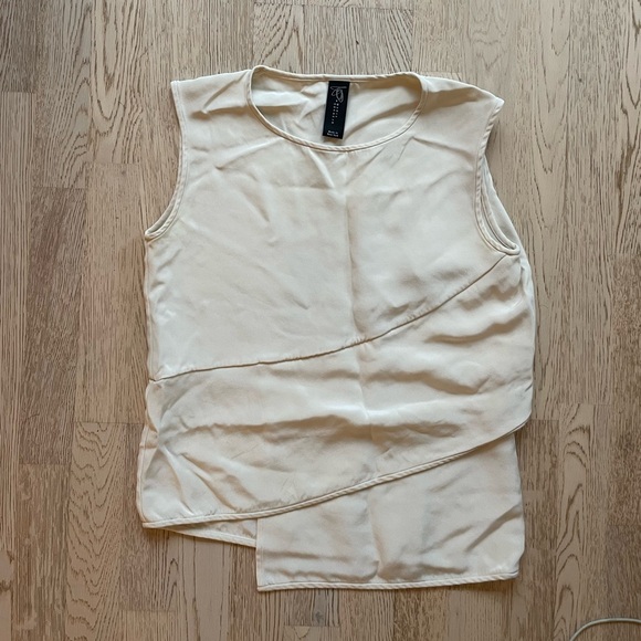 Maria Cornejo cream asymmetric silk tank - Picture 1 of 2